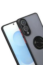 Newface Samsung Galaxy S25 Edge Kılıf Montreal Yüzüklü Silikon Kapak - Siyah - Görsel 2