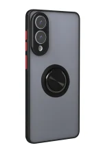 Newface Samsung Galaxy S25 Edge Kılıf Montreal Yüzüklü Silikon Kapak - Siyah - Görsel 3