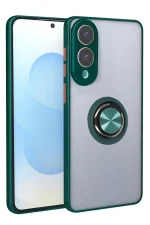 Newface Samsung Galaxy S25 Edge Kılıf Montreal Yüzüklü Silikon Kapak - Yeşil