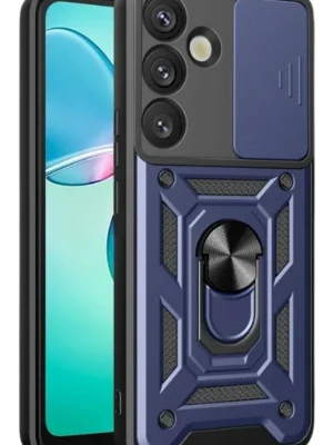 Newface Samsung Galaxy S25 Kılıf Pars Lens Yüzüklü Silikon - Lacivert