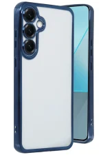 Newface Samsung Galaxy S25 Kılıf Razer Lensli Silikon - Lacivert