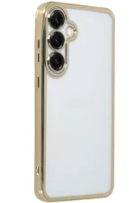 Newface Samsung Galaxy S25 Kılıf Razer Lensli Silikon - Gold - Görsel 2