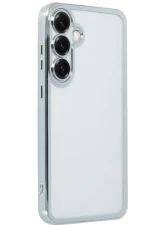 Newface Samsung Galaxy S25 Kılıf Razer Lensli Silikon - Gümüş - Görsel 2