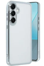 Newface Samsung Galaxy S25 Kılıf Razer Lensli Silikon - Gümüş