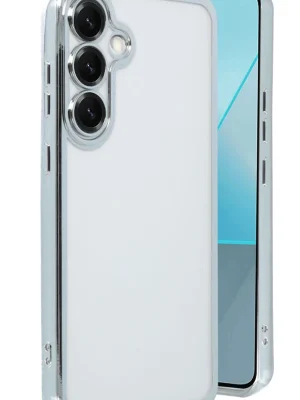 Newface Samsung Galaxy S25 Kılıf Razer Lensli Silikon - Gümüş