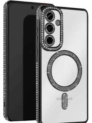 Newface Samsung Galaxy S25 Plus Kılıf Joke Simli Magneticsafe Kılıf - Siyah