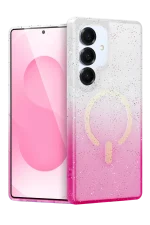 Newface Samsung Galaxy S25 Plus Pummel Shiny Magsafe Kapak - Pembe