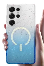 Newface Samsung Galaxy S25 Pummel Shiny Magsafe Kapak - Mavi - Görsel 5