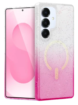 Newface Samsung Galaxy S25 Pummel Shiny Magsafe Kapak - Pembe