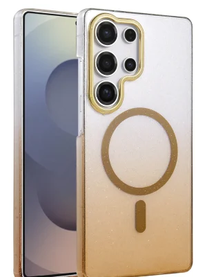 Newface Samsung Galaxy S25 Ultra Glossy Magsafe Kapak - Çöl Titanyum