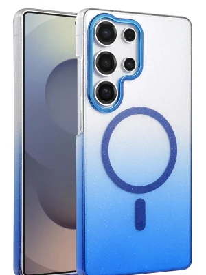 Newface Samsung Galaxy S25 Ultra Glossy Magsafe Kapak - Mavi