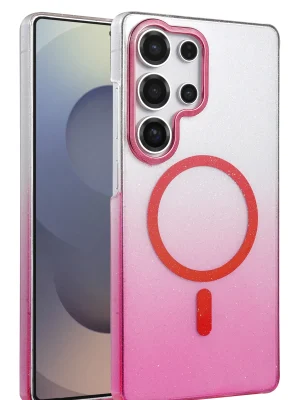 Newface Samsung Galaxy S25 Ultra Glossy Magsafe Kapak - Pembe