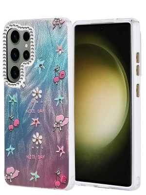 Newface Samsung Galaxy S25 Ultra Kılıf Blade Aynalı Desenli Kapak - Desen 4