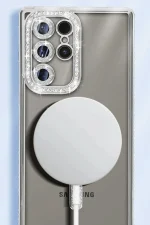 Newface Samsung Galaxy S25 Ultra Kılıf Joke Simli Magneticsafe Kılıf - Derin Mor - Görsel 2