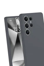 Newface Samsung Galaxy S25 Ultra Kılıf Nano içi Kadife Silikon - Gri - Görsel 2