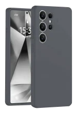 Newface Samsung Galaxy S25 Ultra Kılıf Nano içi Kadife Silikon - Gri