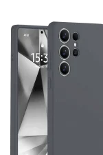 Newface Samsung Galaxy S25 Ultra Kılıf Nano içi Kadife Silikon - Gri - Görsel 3