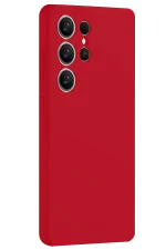 Newface Samsung Galaxy S25 Ultra Kılıf Nano içi Kadife Silikon - Kırmızı - Görsel 2