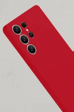 Newface Samsung Galaxy S25 Ultra Kılıf Nano içi Kadife Silikon - Kırmızı - Görsel 3