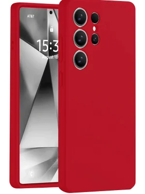 Newface Samsung Galaxy S25 Ultra Kılıf Nano içi Kadife Silikon - Kırmızı