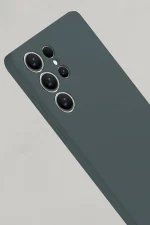 Newface Samsung Galaxy S25 Ultra Kılıf Nano içi Kadife Silikon - Koyu Yeşil - Görsel 3