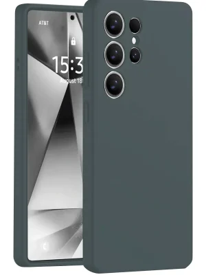 Newface Samsung Galaxy S25 Ultra Kılıf Nano içi Kadife Silikon - Koyu Yeşil