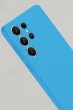 Newface Samsung Galaxy S25 Ultra Kılıf Nano içi Kadife Silikon - Mavi - Görsel 2