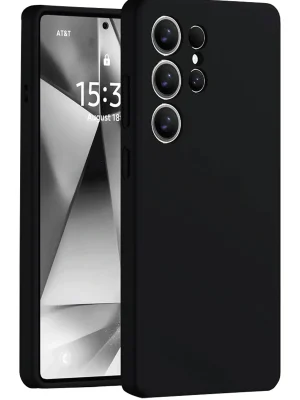 Newface Samsung Galaxy S25 Ultra Kılıf Nano içi Kadife Silikon - Siyah