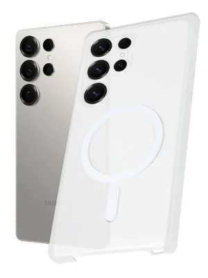 Newface Samsung Galaxy S25 Ultra Kılıf PC Zara Magsafe Şeffaf Kılıf - Şeffaf