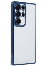 Newface Samsung Galaxy S25 Ultra Kılıf Razer Lensli Silikon - Lacivert - Görsel 2