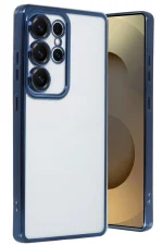 Newface Samsung Galaxy S25 Ultra Kılıf Razer Lensli Silikon - Lacivert