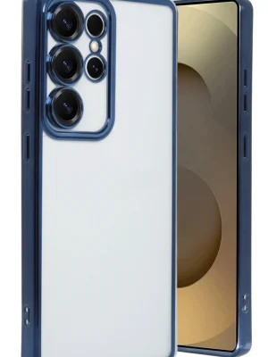 Newface Samsung Galaxy S25 Ultra Kılıf Razer Lensli Silikon - Lacivert