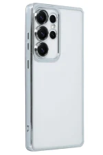 Newface Samsung Galaxy S25 Ultra Kılıf Razer Lensli Silikon - Gümüş - Görsel 2