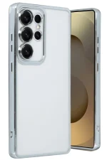 Newface Samsung Galaxy S25 Ultra Kılıf Razer Lensli Silikon - Gümüş