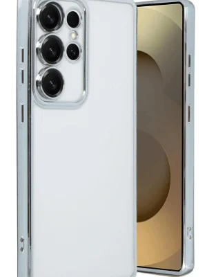 Newface Samsung Galaxy S25 Ultra Kılıf Razer Lensli Silikon - Gümüş