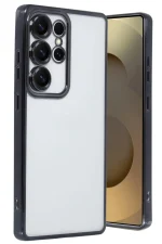 Newface Samsung Galaxy S25 Ultra Kılıf Razer Lensli Silikon - Siyah