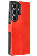 Newface Samsung Galaxy S25 Ultra Kılıf Trend S Plus Kapaklı Kılıf - Kırmızı