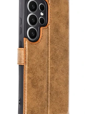 Newface Samsung Galaxy S25 Ultra Kılıf Trend S Plus Kapaklı Kılıf - Taba