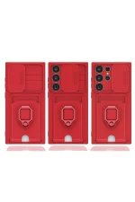 Newface Samsung Galaxy S25 Ultra Kılıf Zuma Kartvizitli Yüzüklü Silikon - Lila - Görsel 2