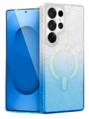 Newface Samsung Galaxy S25 Ultra Pummel Shiny Magsafe Kapak - Mavi