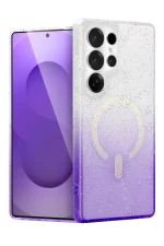 Newface Samsung Galaxy S25 Ultra Pummel Shiny Magsafe Kapak - Mor