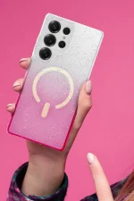 Newface Samsung Galaxy S25 Ultra Pummel Shiny Magsafe Kapak - Pembe - Görsel 6