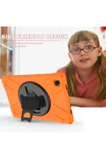 Newface Samsung Galaxy T220 Tab A7 Lite 8.7 Kılıf Amazing Tablet Kapak - Turuncu - Görsel 3