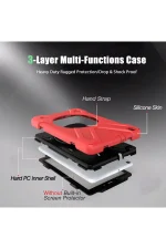 Newface Samsung Galaxy T290 Tab A 8 Kılıf Amazing Tablet Kapak - Kırmızı - Görsel 4