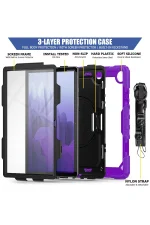 Newface Samsung Galaxy T500 Tab A7 10.4 Kılıf Pars Tablet Kapak - Mor - Görsel 5