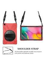 Newface Samsung Galaxy T510 Tab A 10.1 Kılıf Amazing Tablet Kapak - Kırmızı - Görsel 3