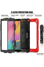 Newface Samsung Galaxy T510 Tab A 10.1 Kılıf Pars Tablet Kapak - Kırmızı - Görsel 3