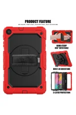 Newface Samsung Galaxy T510 Tab A 10.1 Kılıf Pars Tablet Kapak - Kırmızı - Görsel 5