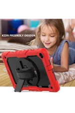 Newface Samsung Galaxy T510 Tab A 10.1 Kılıf Pars Tablet Kapak - Kırmızı - Görsel 6