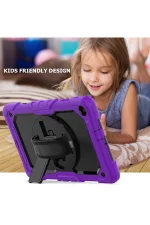 Newface Samsung Galaxy T510 Tab A 10.1 Kılıf Pars Tablet Kapak - Mor - Görsel 6